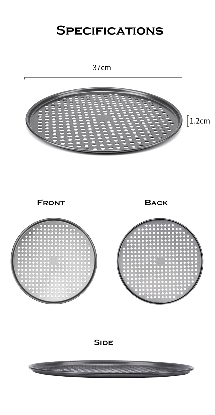 Round Non Stick Perforated Aluminium Metal Pizza Dough Baking Plate Fruit Pie Tart Shell Baking Plate for Bakery Home Kitchen