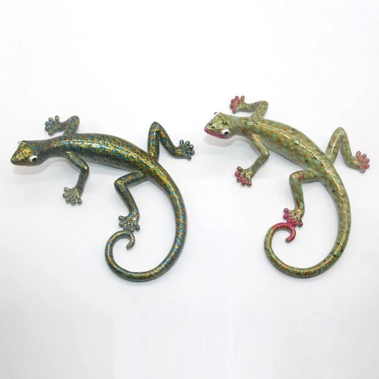 European Modern Art Design Living Room Indoor Gecko Wall Decor Realistic Resin Lizard Sculpture