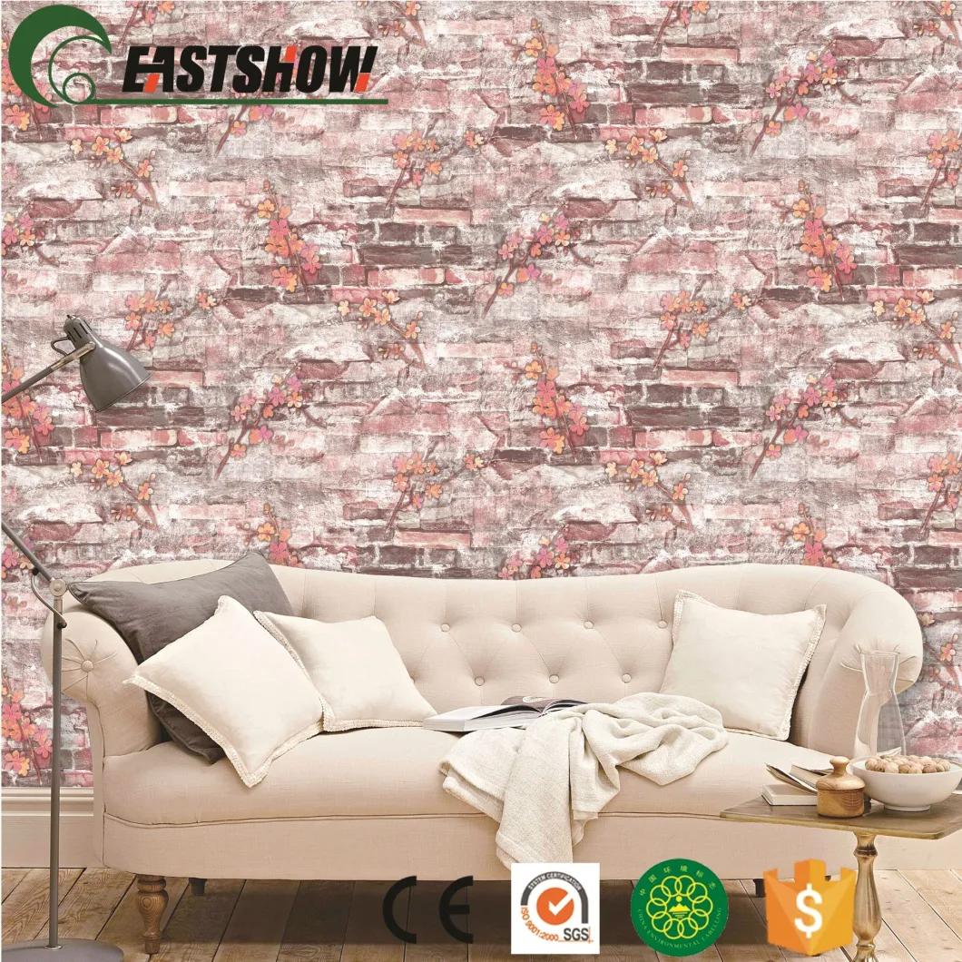 3D PVC Vinyl Brick Floral Wallpaper Modern Wall Paper