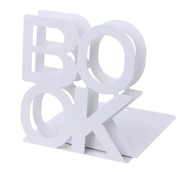 Custom Book Letter Shaped Home Office Book Ends Metal Bookends