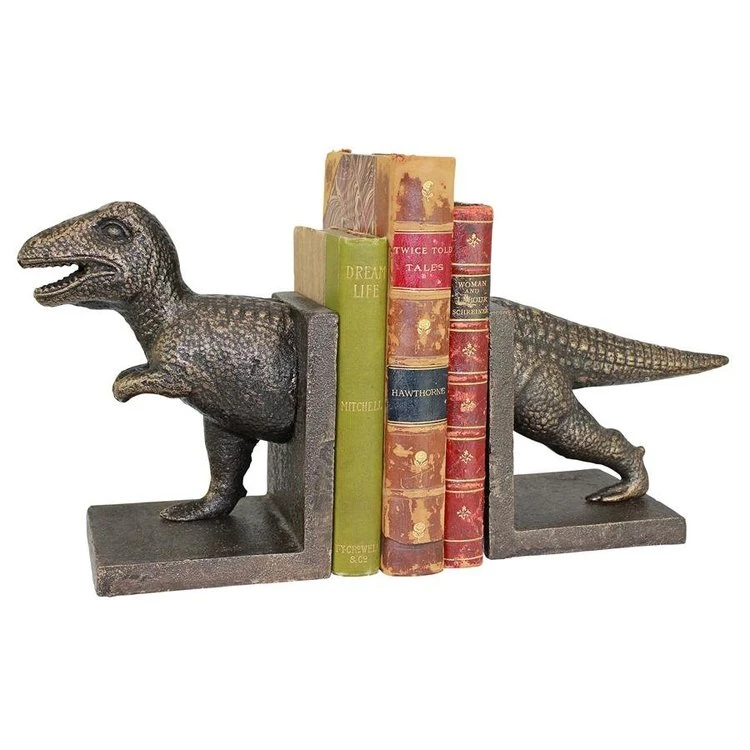 Modern Sculptural Resin Craft Tyrannosaurus Rex Bookend Home Office Decor