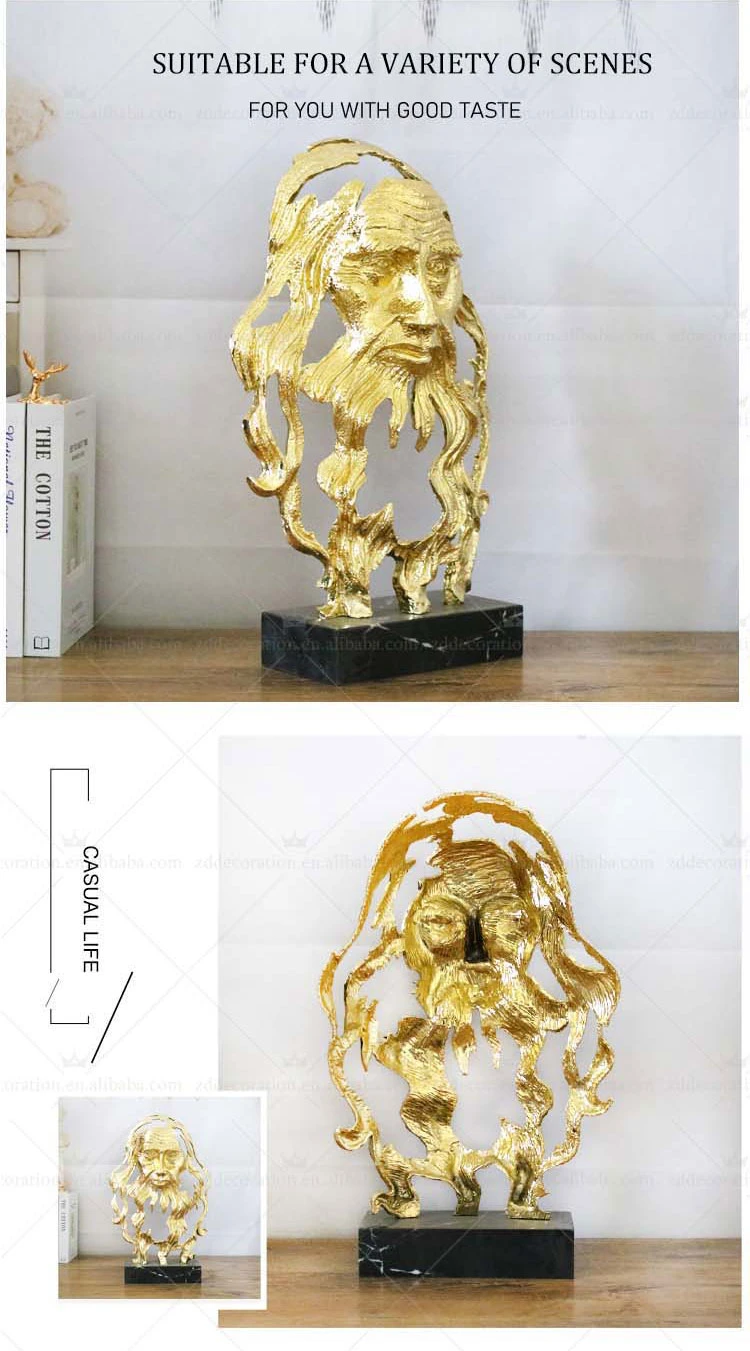 Most Popular Cast Iron Abstract Art Ornaments Luxury Figurine Statue for Home Living Room