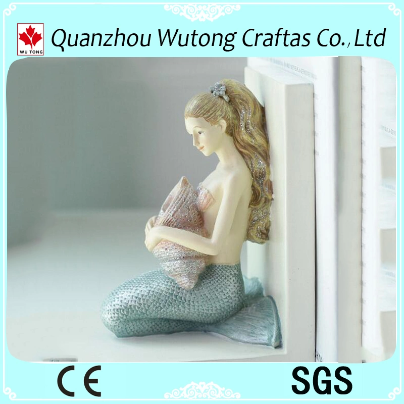 Hot Sale Handmade Resin Nice Mermaid Figure Bookends